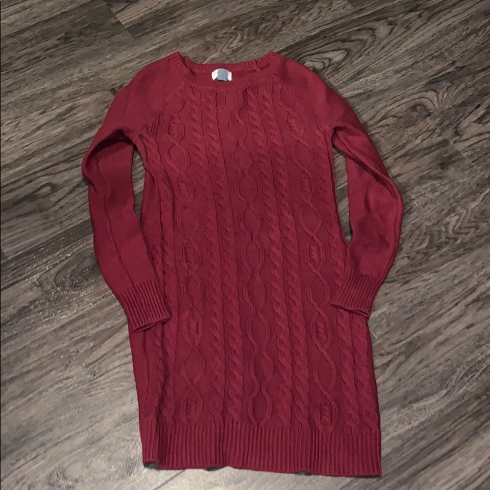 Old Navy XS Burgundy Red Cableknit Dress